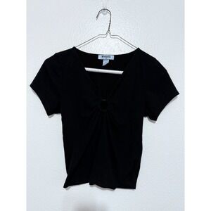 RSQ Black Short Sleeve Top Juniors Size Large